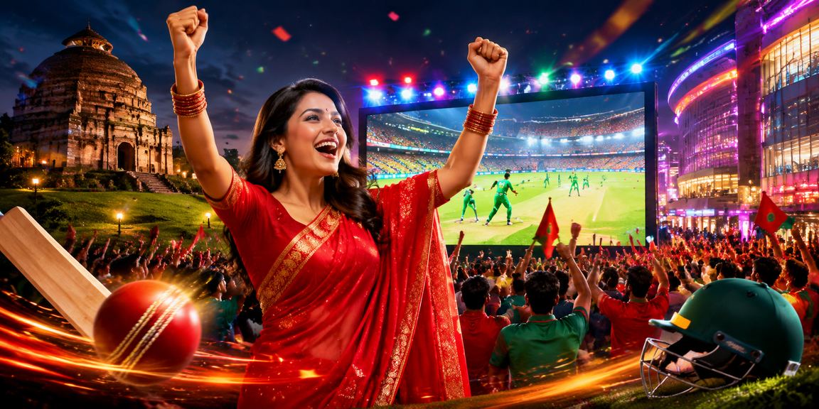 কুমিল্লা ক্রিকেট বেটিং — শাড়ি পরিহিত মডেল
